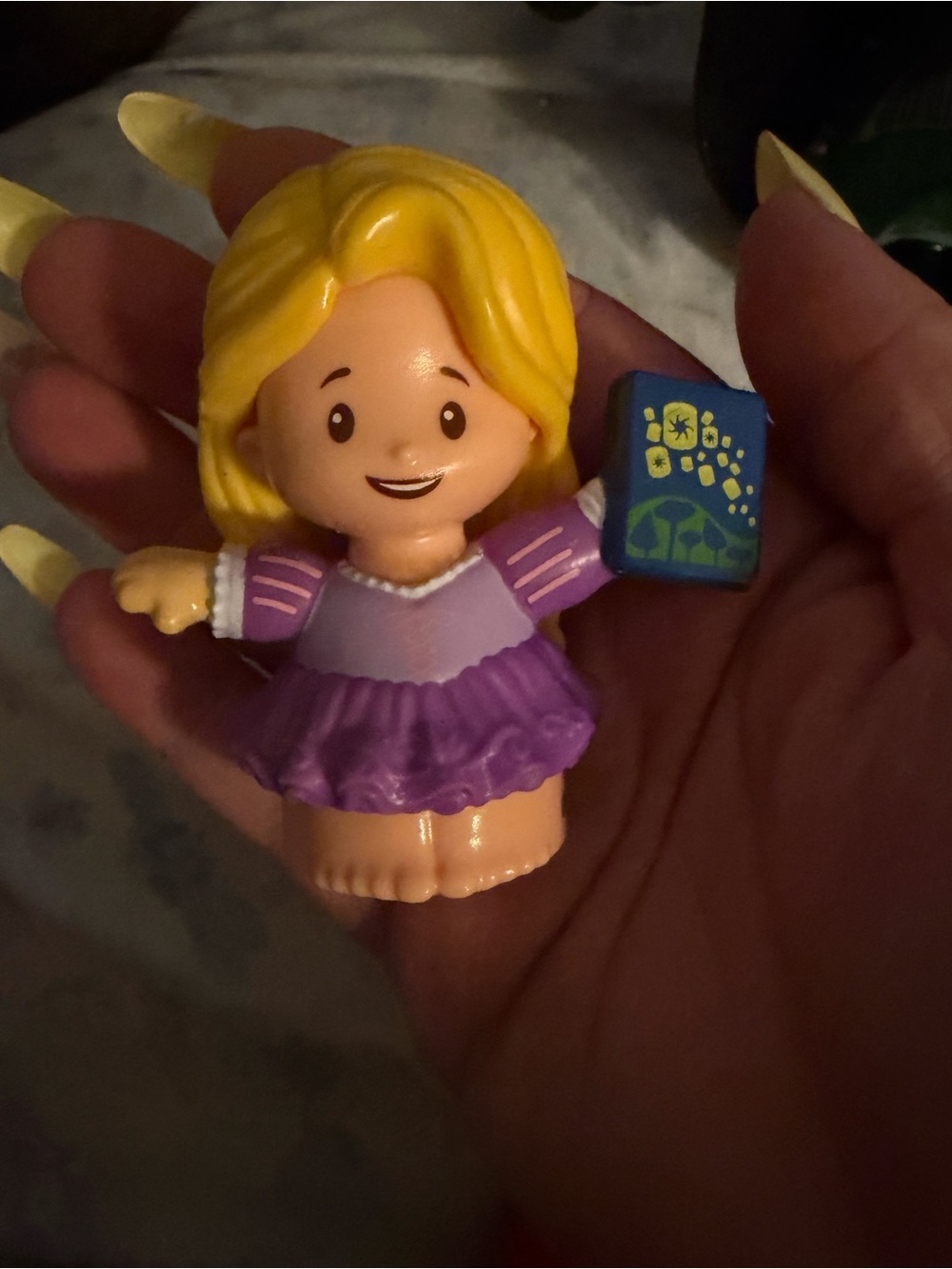 Purple Dress Blonde Hair Mini Figurine Toy for Kids